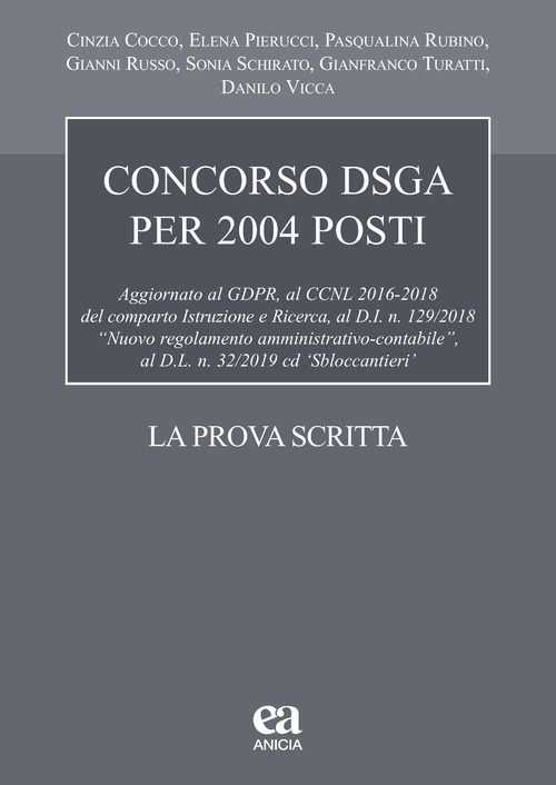 Concorso DSGA 2004 posti. La prova scritta