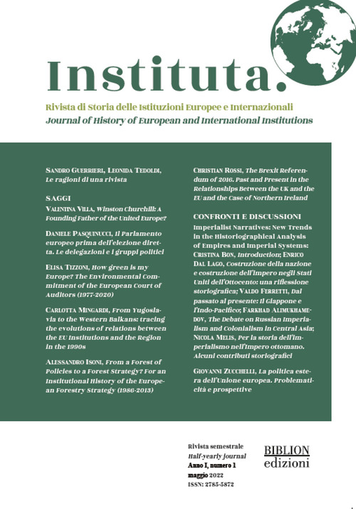 Instituta. Rivista di Storia delle istituzioni europee e internazionali. Ediz. italiana e inglese