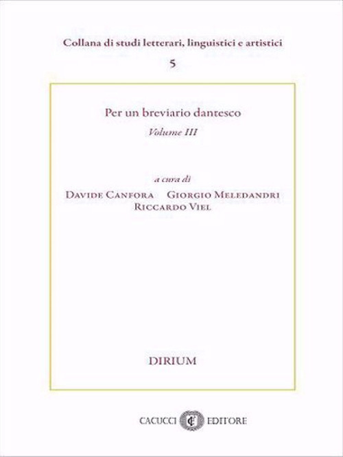 Per un breviario dantesco