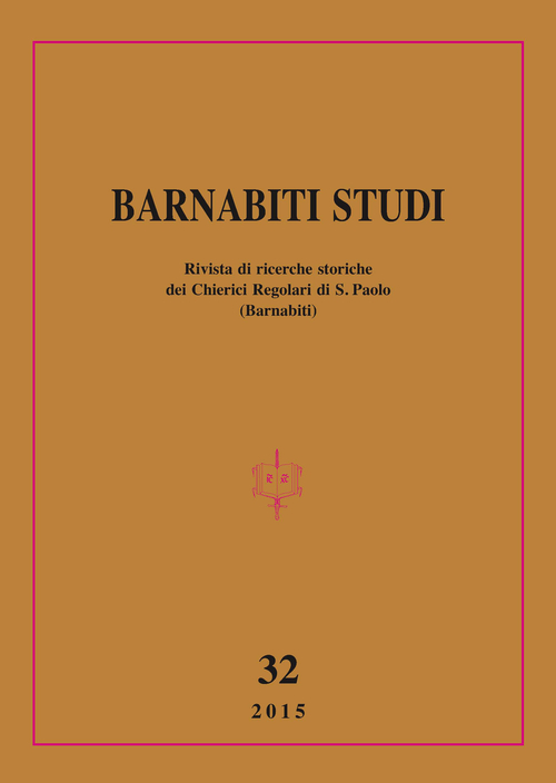 Barnabiti studi. Rivista di ricerche storiche dei Chierici Regolari di S. Paolo