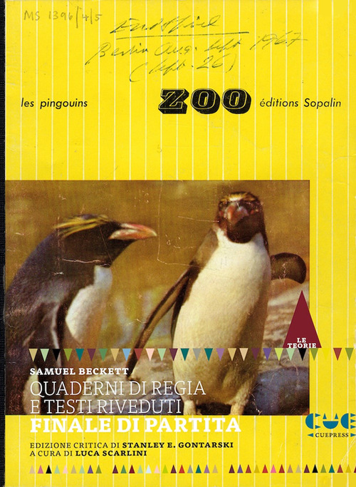 Quaderni di regia e testi riveduti. Finale di partita