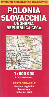Ungheria, Repubblica Ceca, Polonia, Slovacchia 1:800.000