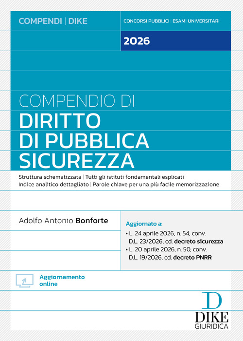 Compendio di diritto di pubblica sicurezza 2026