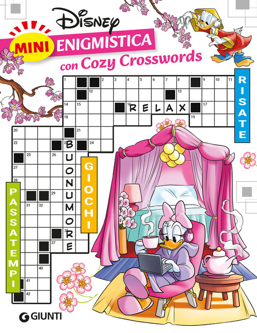 Mini enigmistica Disney con cozy crosswords. Passatempi. Giochi. Risate