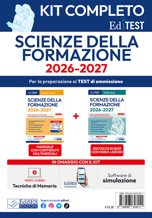 Kit completo EdiTEST Scienze della formazione