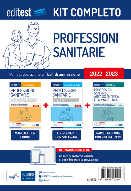 Kit completo test professioni sanitarie 2022: manuale di teoria e test-Test ammissione professioni sanitarie 2022: raccolta di 8.000 quiz