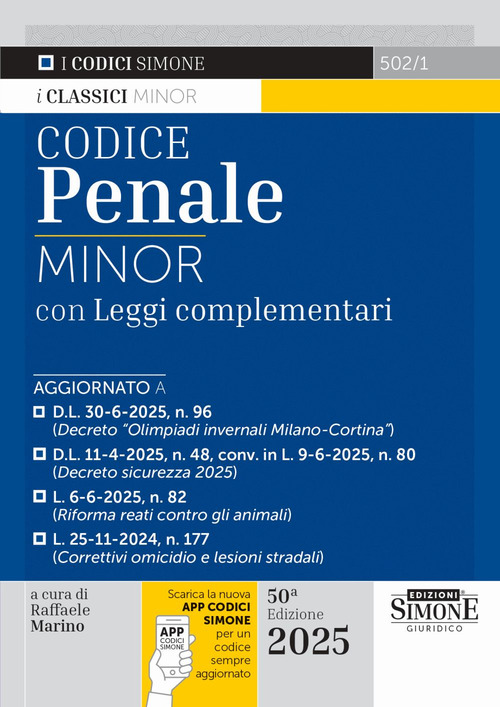 Codice penale minor. Con leggi complementari