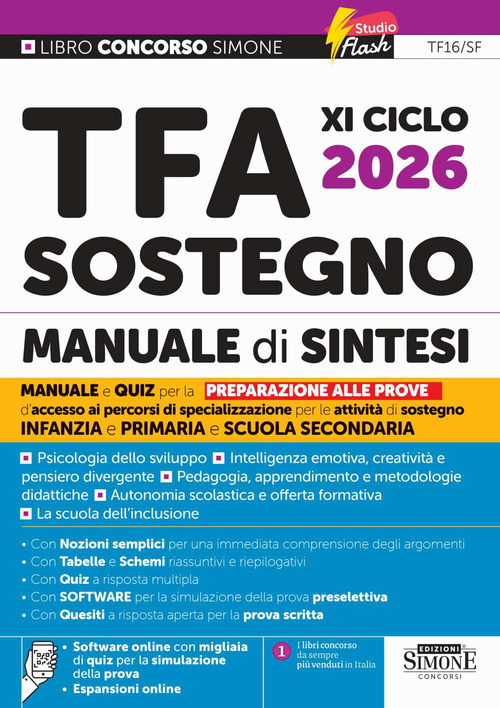 TFA XI Ciclo 2026 Sostegno. Manuale di sintesi