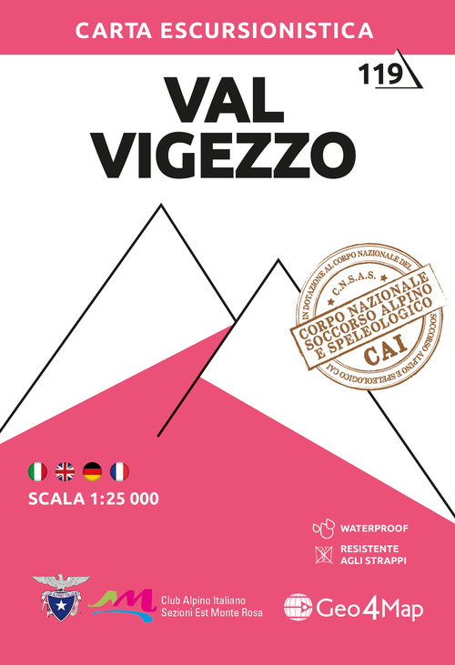 119 Val Vigezzo. Carta escursionistica 1:25.000