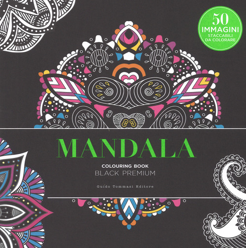 Mandala. Black premium. Colouring book antistress