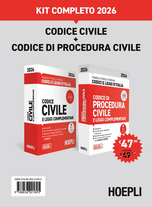 Codice civile + Codice di procedura civile. Kit completo 2026