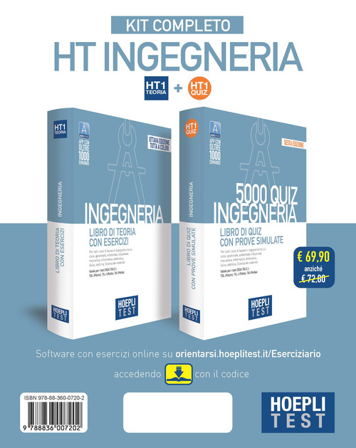Hoepli test. Ingegneria. Kit completo: Libro di teoria con esercizi-5000 Quiz con prove simulate