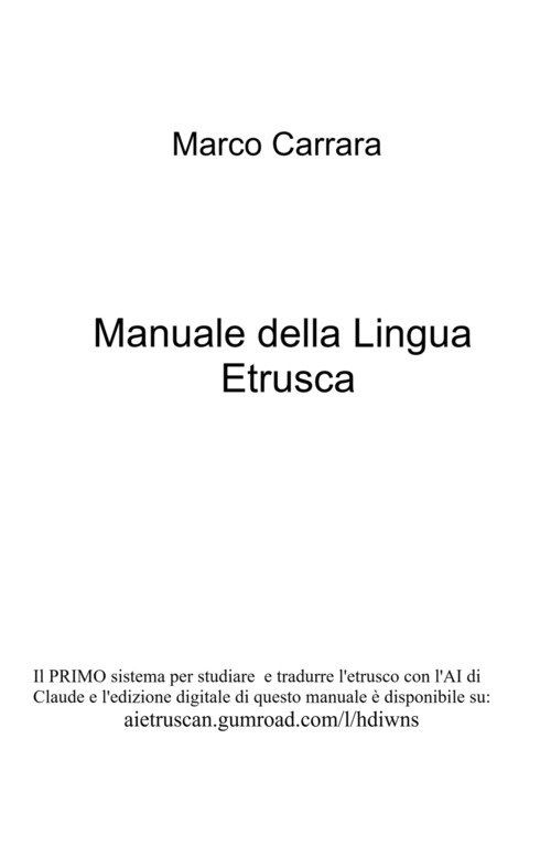 Manuale della lingua etrusca