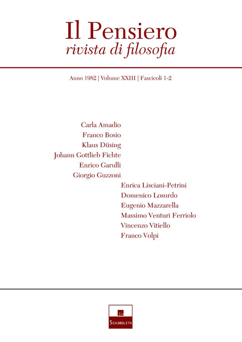 Il pensiero. Rivista di filosofia