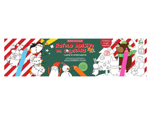 Rotolo adesivo da colorare XXL. Buon Natale!
