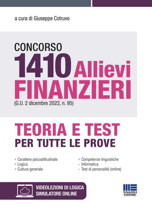 Concorso 1410 allievi finanzieri (G.U. 2 dicembre 2022, n. 95)