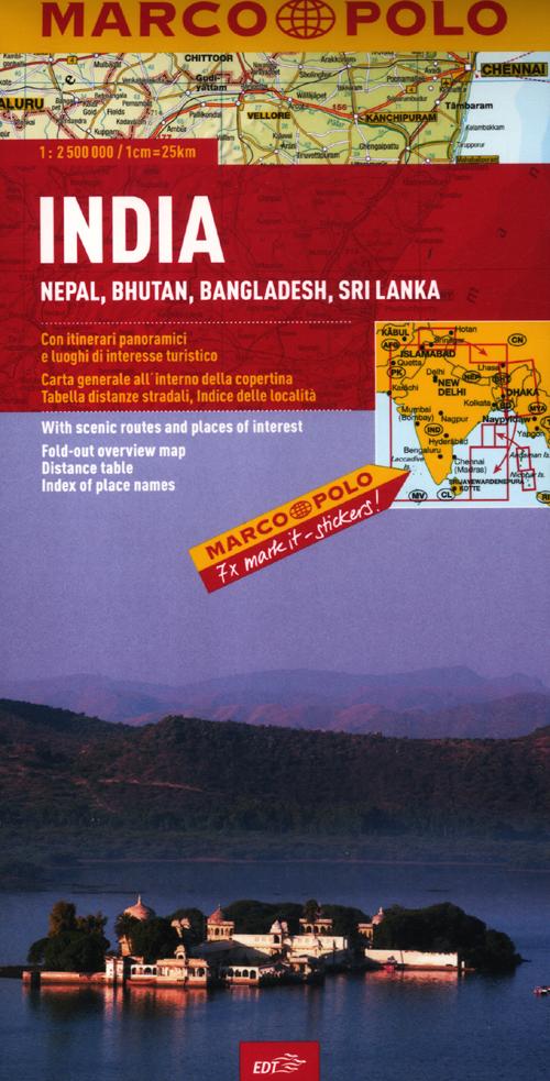 India, Nepal, Bhutan, Bangladesh, Sri Lanka 1:2.500.000