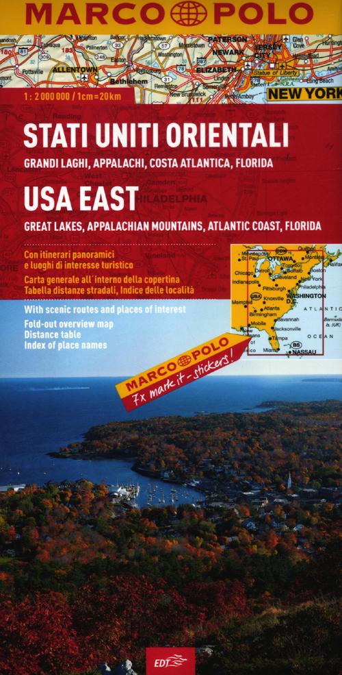 Stati Uniti orientali. Grandi laghi, Appalachi, Costa atlantica, Florida 1:2.000.000