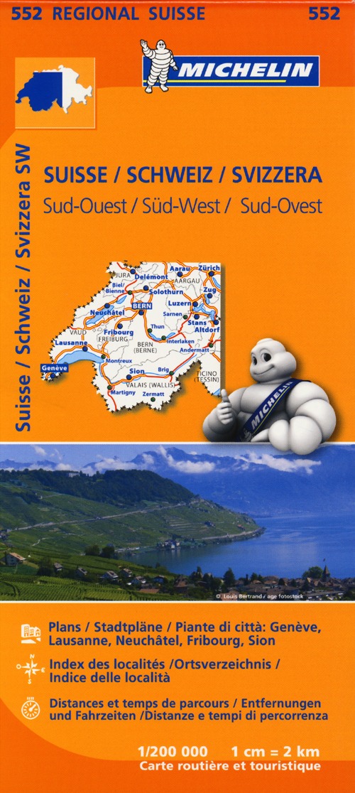 Suisse-Schweiz-Svizzera Sud-Ovest 1:200.000