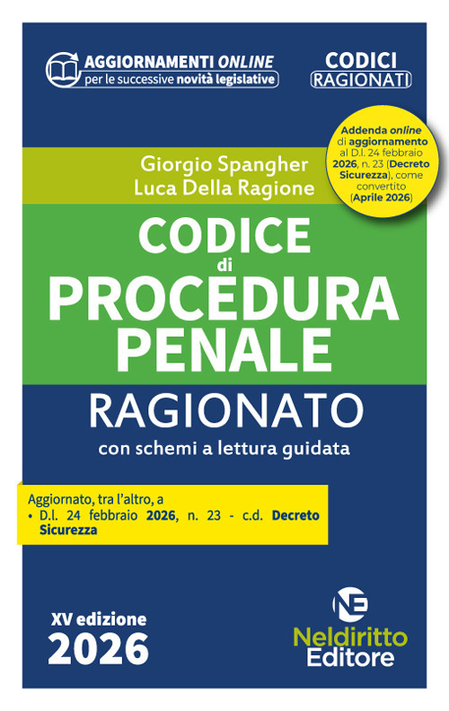 Codice di procedura penale ragionato 2026 aggiornato al Decreto Sicurezza