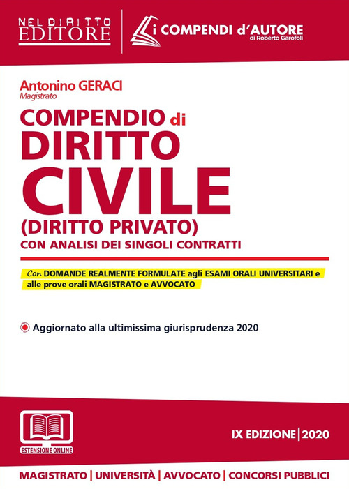 Compendio di diritto civile (diritto privato) con analisi dei singoli contratti