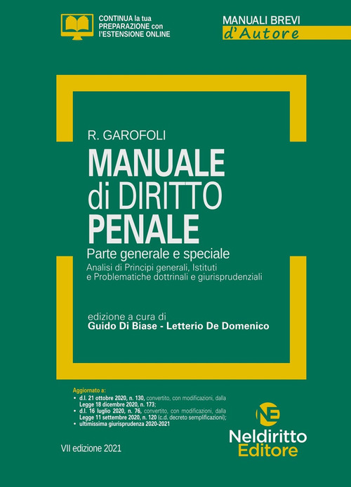Manuale di diritto penale. Parte generale e speciale
