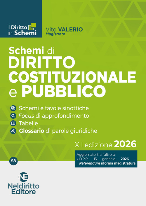 Schemi di diritto costituzionale e pubblico 2026