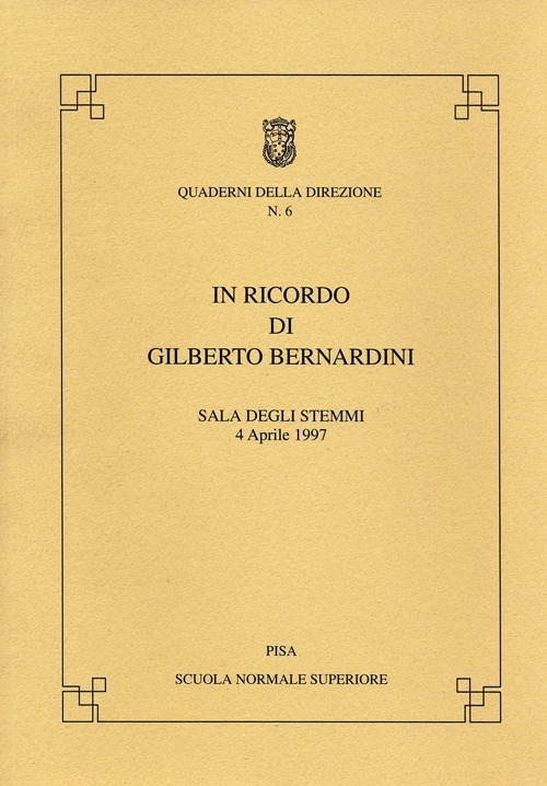In ricordo di Gilberto Bernardini