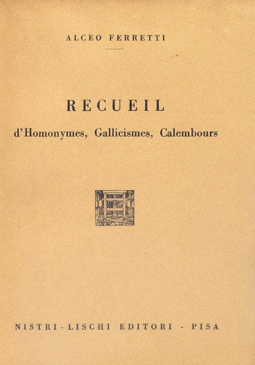 Recueil d'homonymes, gallicismes, calembours