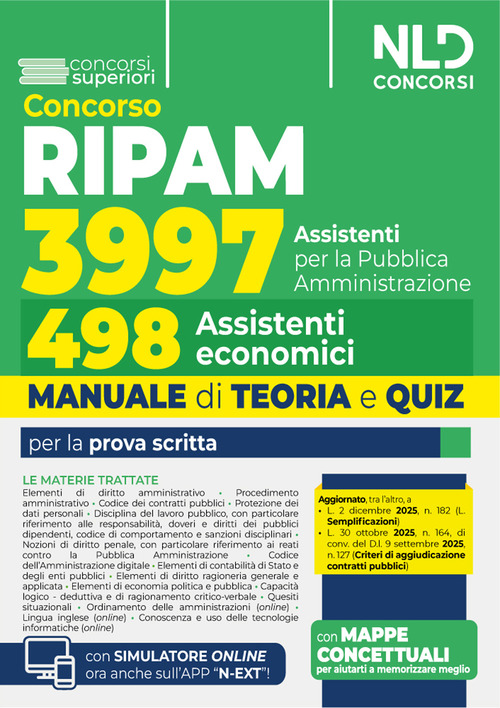 Concorso Ripam 3997 posti, profilo per 498 assistenti economici. Manuale di teoria e quiz per la prova unica