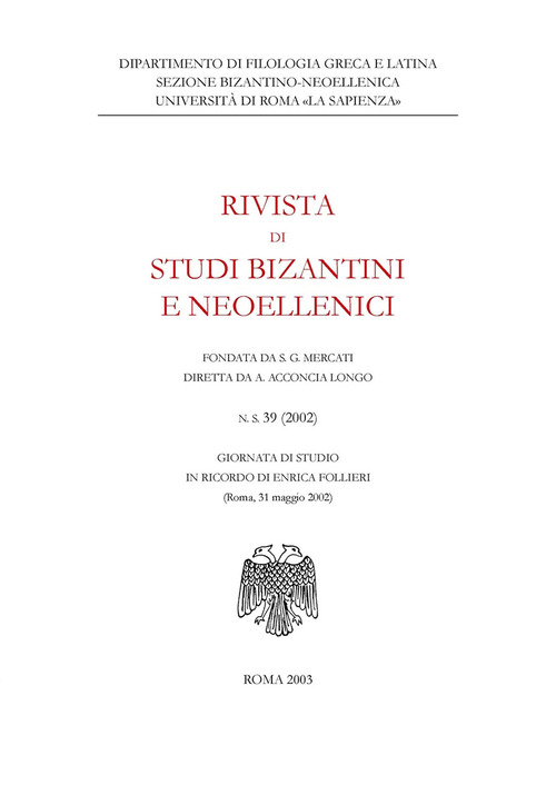 Rivista di studi bizantini e neoellenici