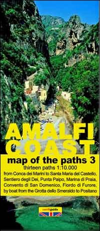 Map of the paths of the Amalfi coast. Scale 1:10.000