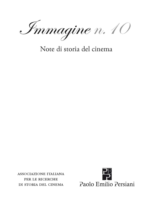 Immagine. Note di storia del cinema