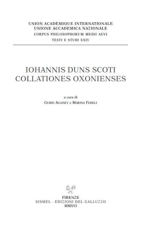 Iohannis Duns Scoti Collationes Oxonienses