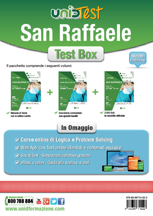 UnidTest. Università San Raffaele. Test box completo per il test di ammissione a Medicina, Odontoiatria e Professioni sanitarie: Manuale di teoria-Eserciziario commentato-2.000 quiz
