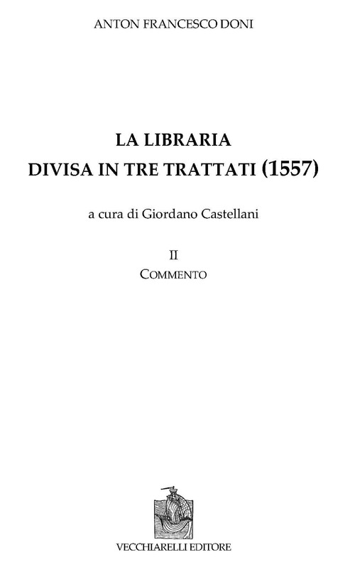 La libraria divisa in tre trattati