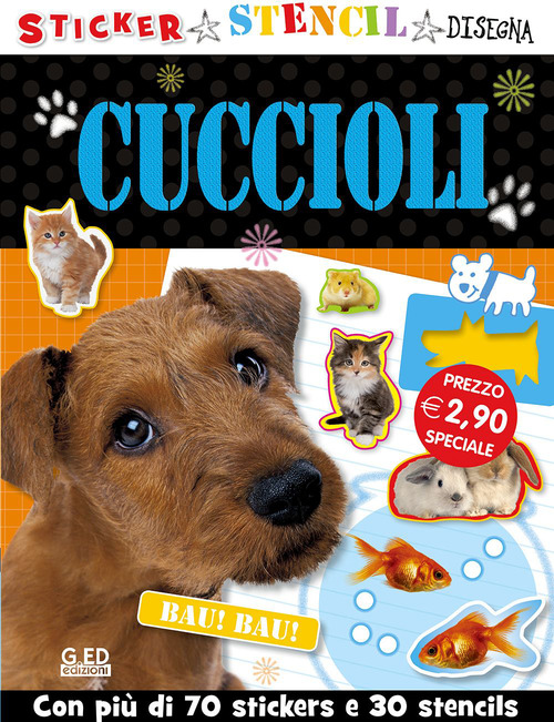 Cuccioli. Stickers stencil disegna