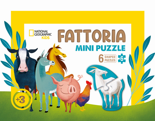 Fattoria mini puzzle. 6 puzzle sagomati
