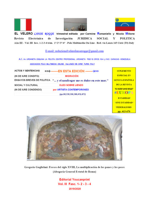 El Velero lanse rogge. Rivista trimestrale di ricerca giuridica, sociale e politica. Ediz. italiana e spagnola