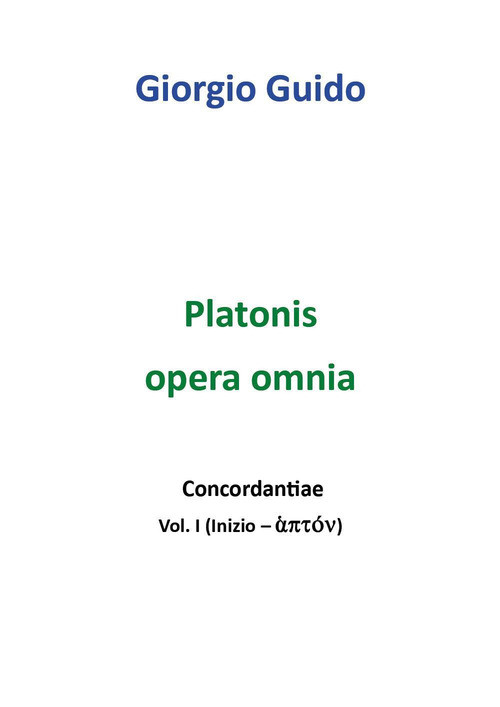 Platonis opera omnia. Concordantiae