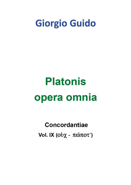 Platonis opera omnia. Concordantiae