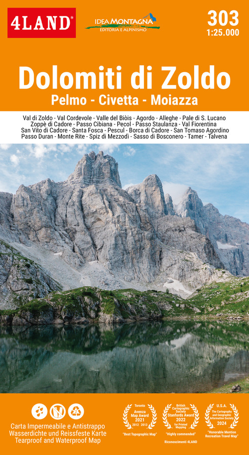 Dolomiti di Zoldo. Pelmo. Civetta. Moiazza 1:25.000