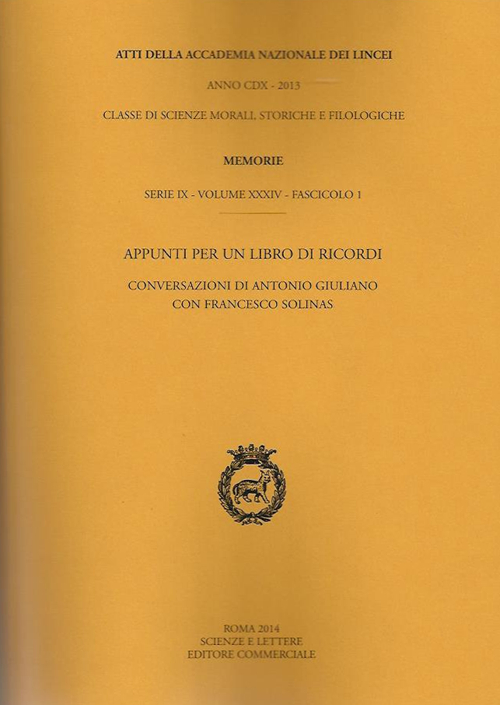 Atti dell'Accademia Nazionale dei Lincei. Serie IX. Memorie di scienze morali, storiche e filosofiche