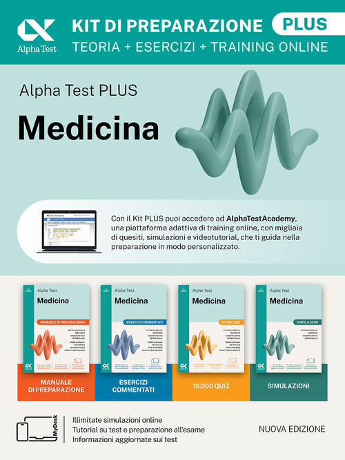 Alpha Test Plus Medicina. Kit di preparazione Plus. Per l'ammissione ai corsi di laurea in Medicina, Odontoiatria e Veterinaria delle università statali. Nuova edizione con i quesiti della banca dati ufficiale 2024. Ediz. MyDesk