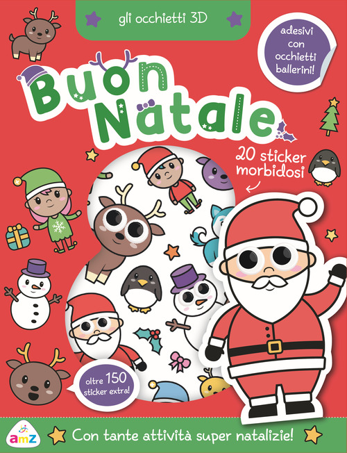 Buon Natale. Gli occhietti 3D. Con adesivi