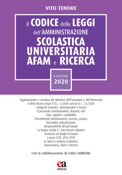 Il codice delle leggi dell'amministrazione scolastica universitaria, AFAM e ricerca