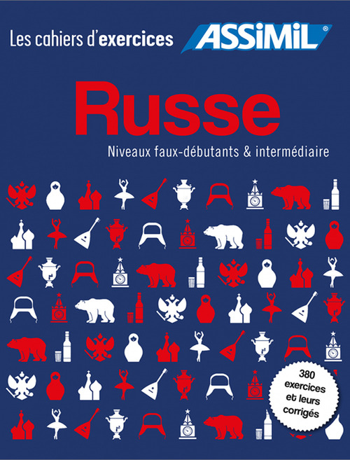 Russe. Coffret cahiers d'exercices. Faux-d&eacute;butants et interm&eacute;diaire