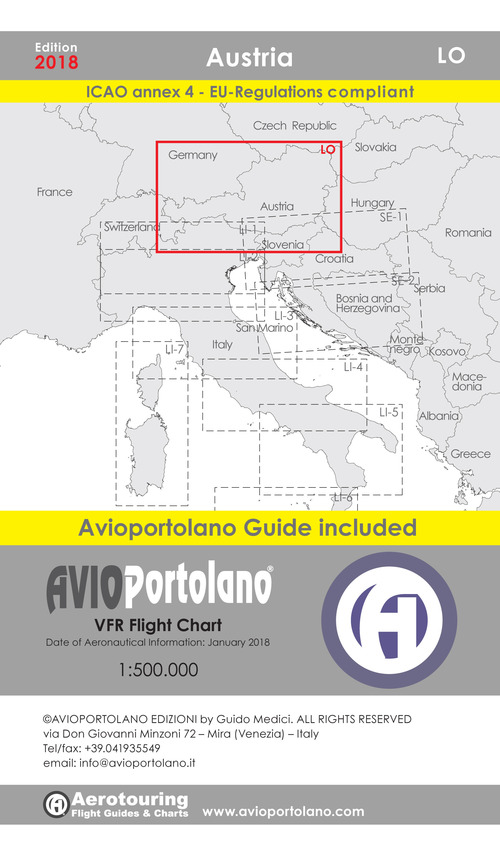 Avioportolano. VFR flight chart LO Austria