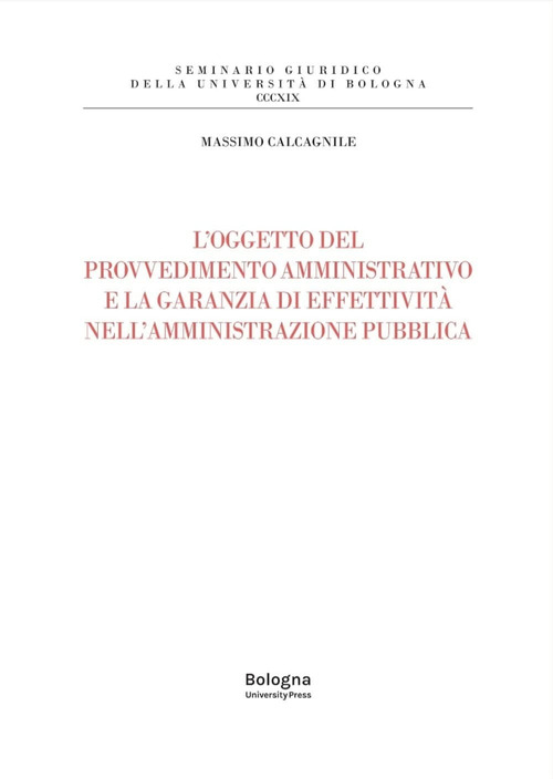 L'oggetto del provvedimento amministrativo e la garanzia di effettivit&agrave; nell'amministrazione pubblica