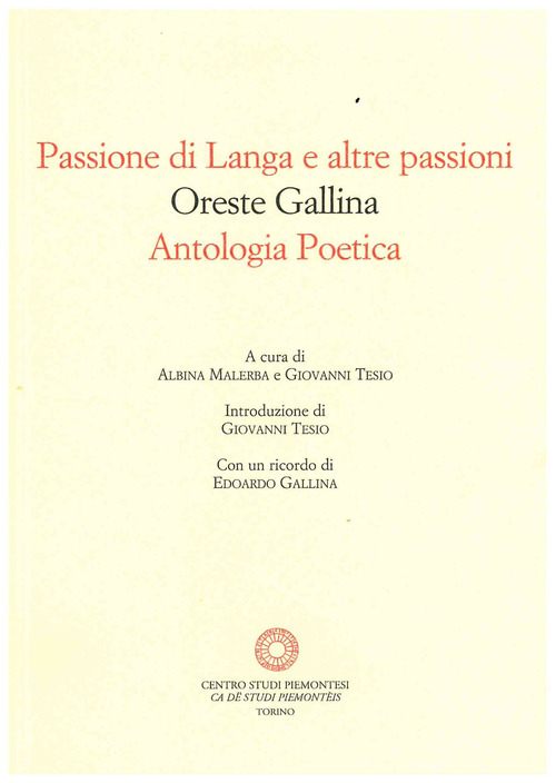 Passione di Langa e altre passioni. Antologia poetica